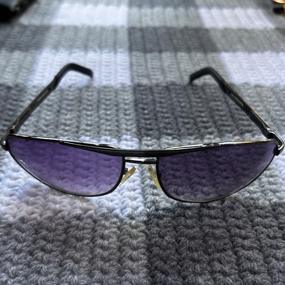 Unbranded Sunglasses Y2K Cyber Wrap OS Purple Silver Futuristic Retro Techwear